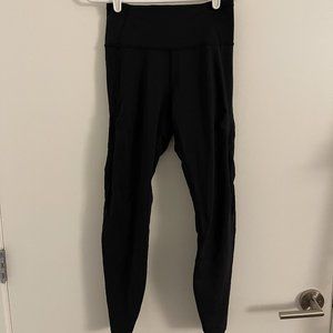 Lululemon Black Mesh Detail Leggings Size 6